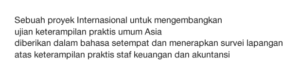 An International project for developing the Asian common practical skill test administered in the local language and implementing a field survey on practical skills of finance and accounting staff